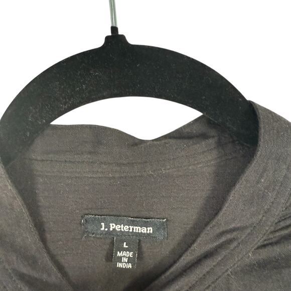 J Peterman Black Popover Shirt Oversized 100% Cotton Capsole Henley Womens Large - Picture 4 of 7
